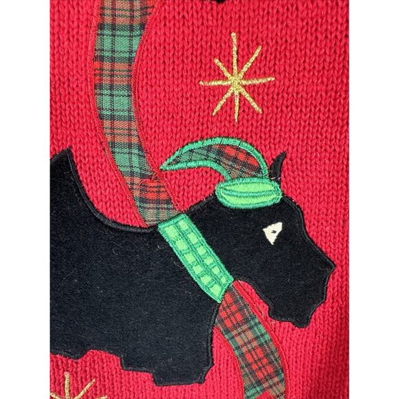 All Points By Reference Point Scottie Dog Christmas Vest Red Size Large RARE - Picture 3 of 7